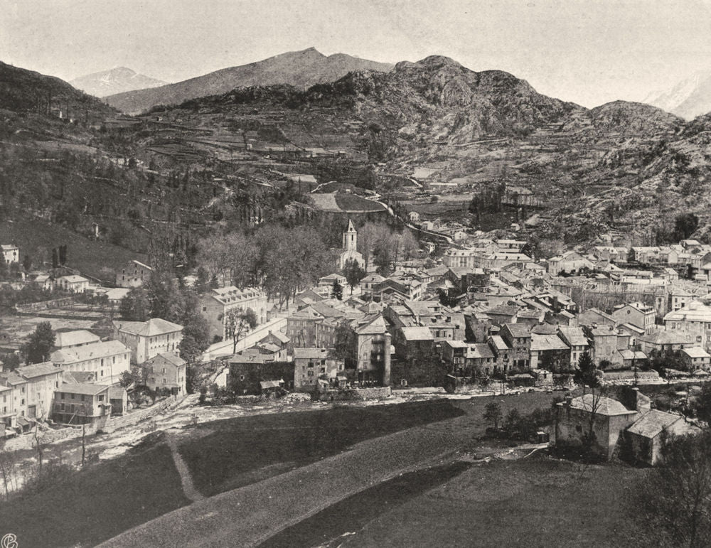 ARIÈGE. Ax-les-Thermes- Vue générale 1903 old antique vintage print picture